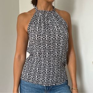 Black and white halter top
